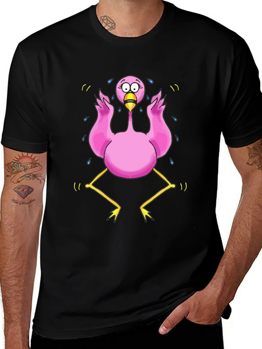 Funny Flamingo Cartoon Graphic T-Shirt