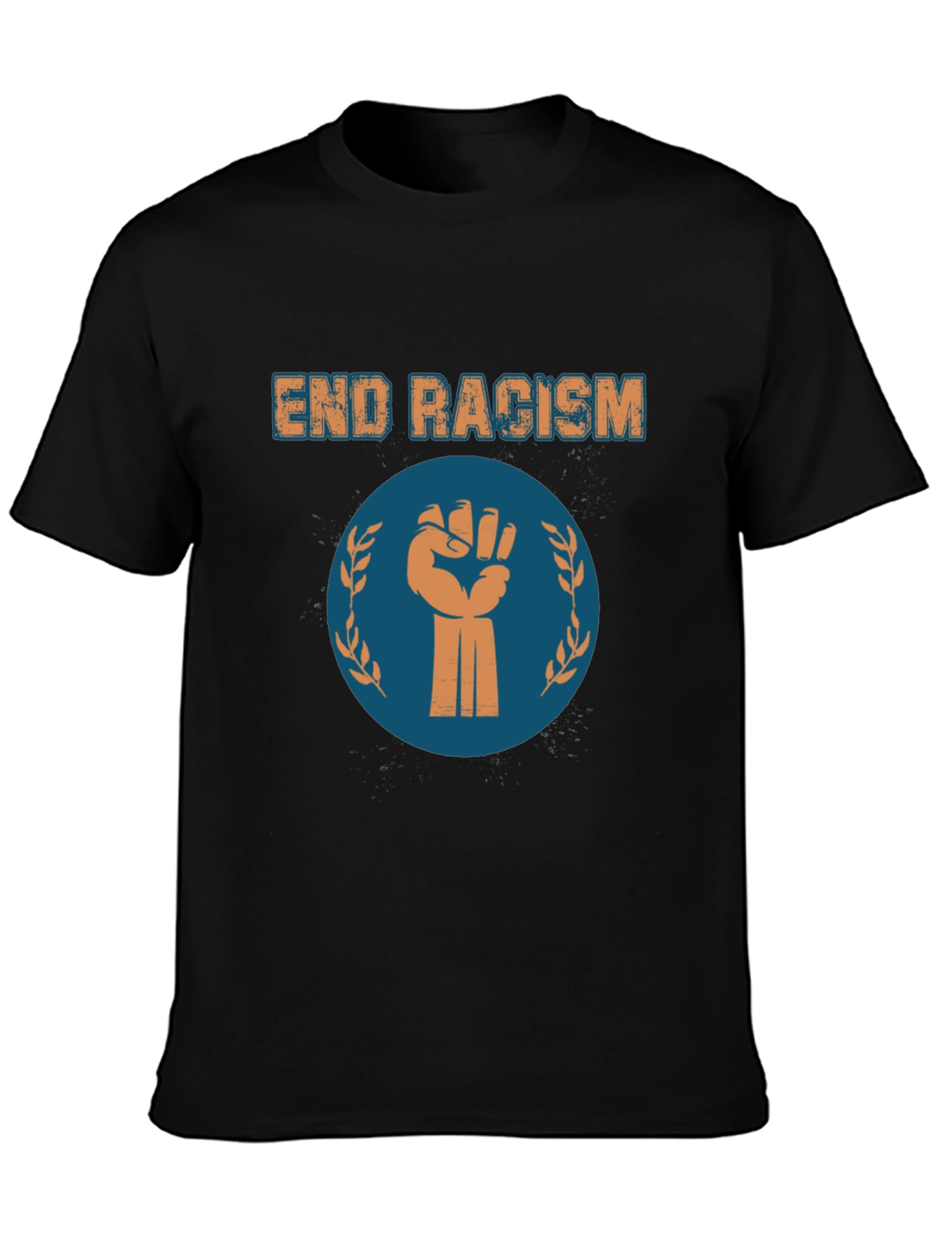 End Racism Graphic Tee - Black Cotton T-Shirt