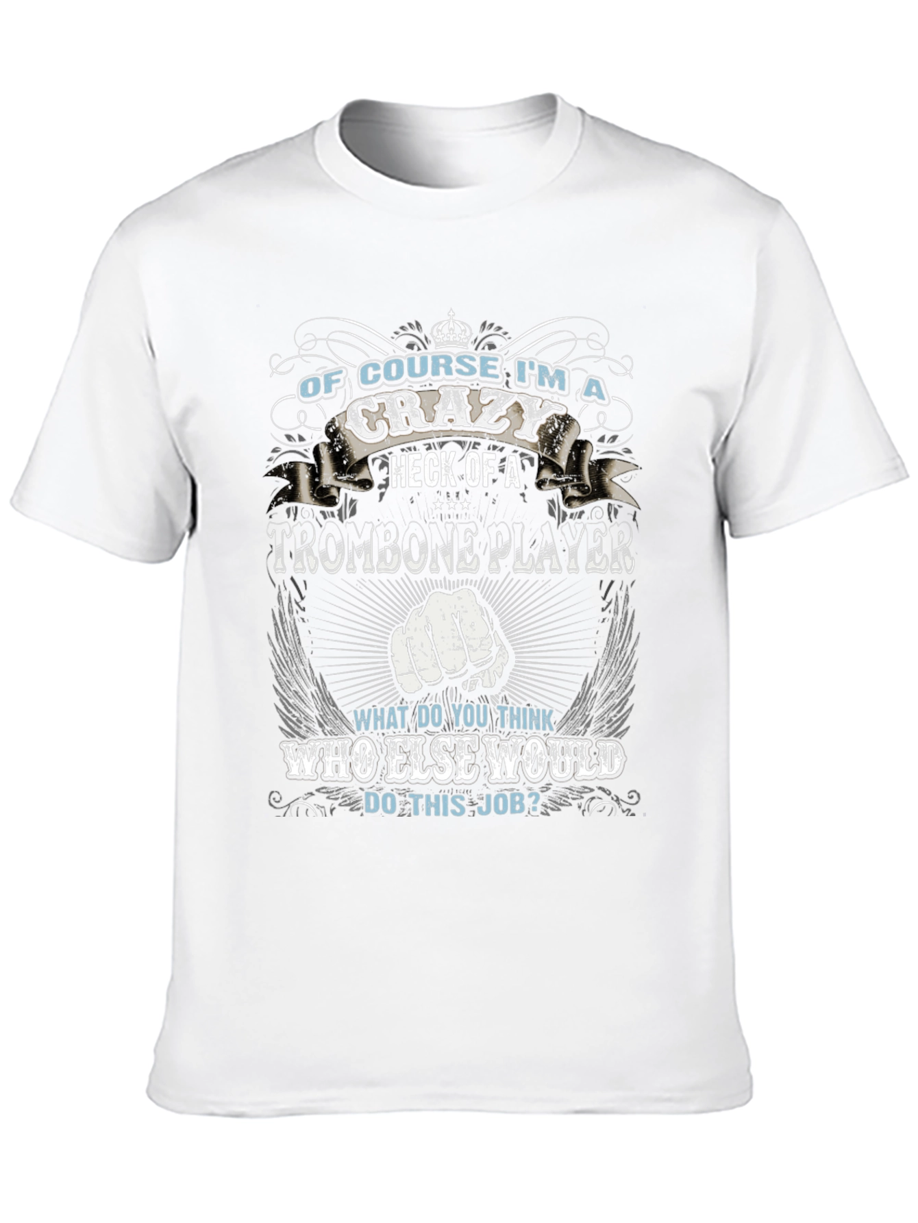 Crazy Trombone Player Graphic T-Shirt