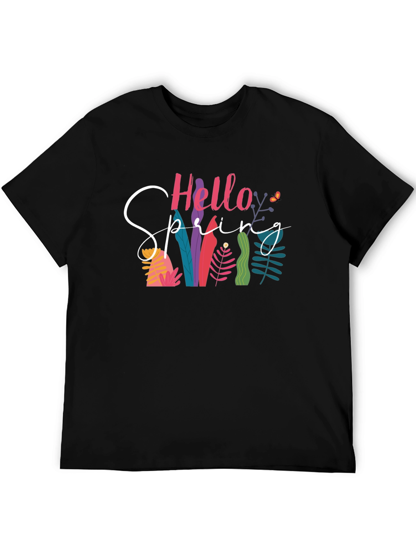 Hello Spring Graphic Tee - Black