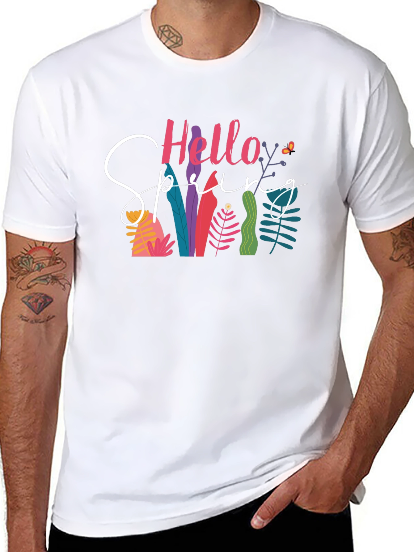 Hello Spring Graphic Tee - Black
