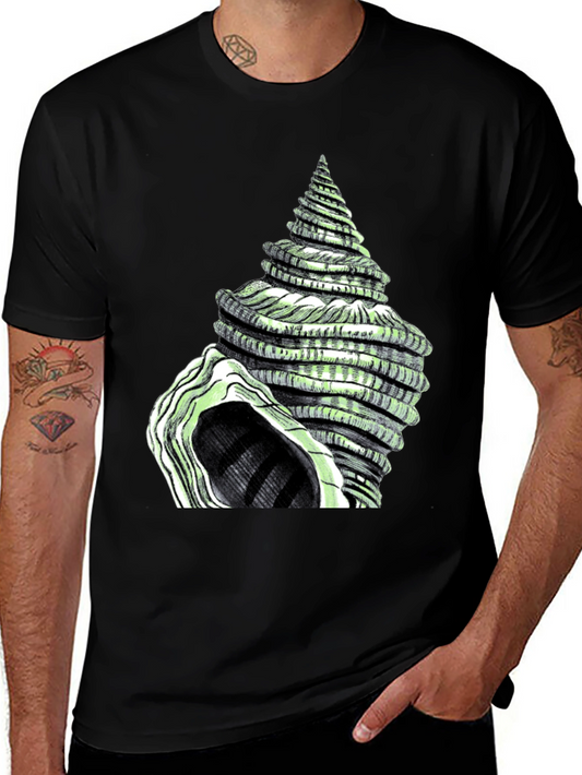 Spiral Shell Graphic Tee - Unique Sea Life Design