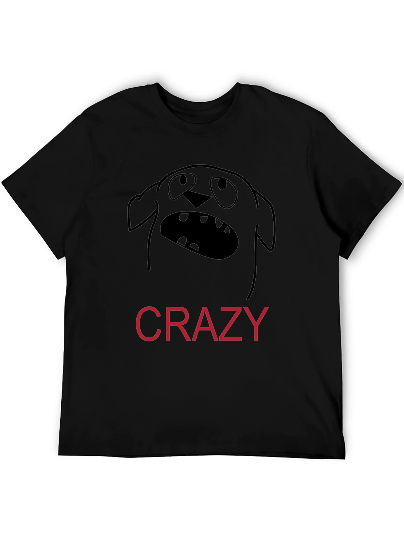 Crazy Dog Graphic Tee - Funny Black T-Shirt