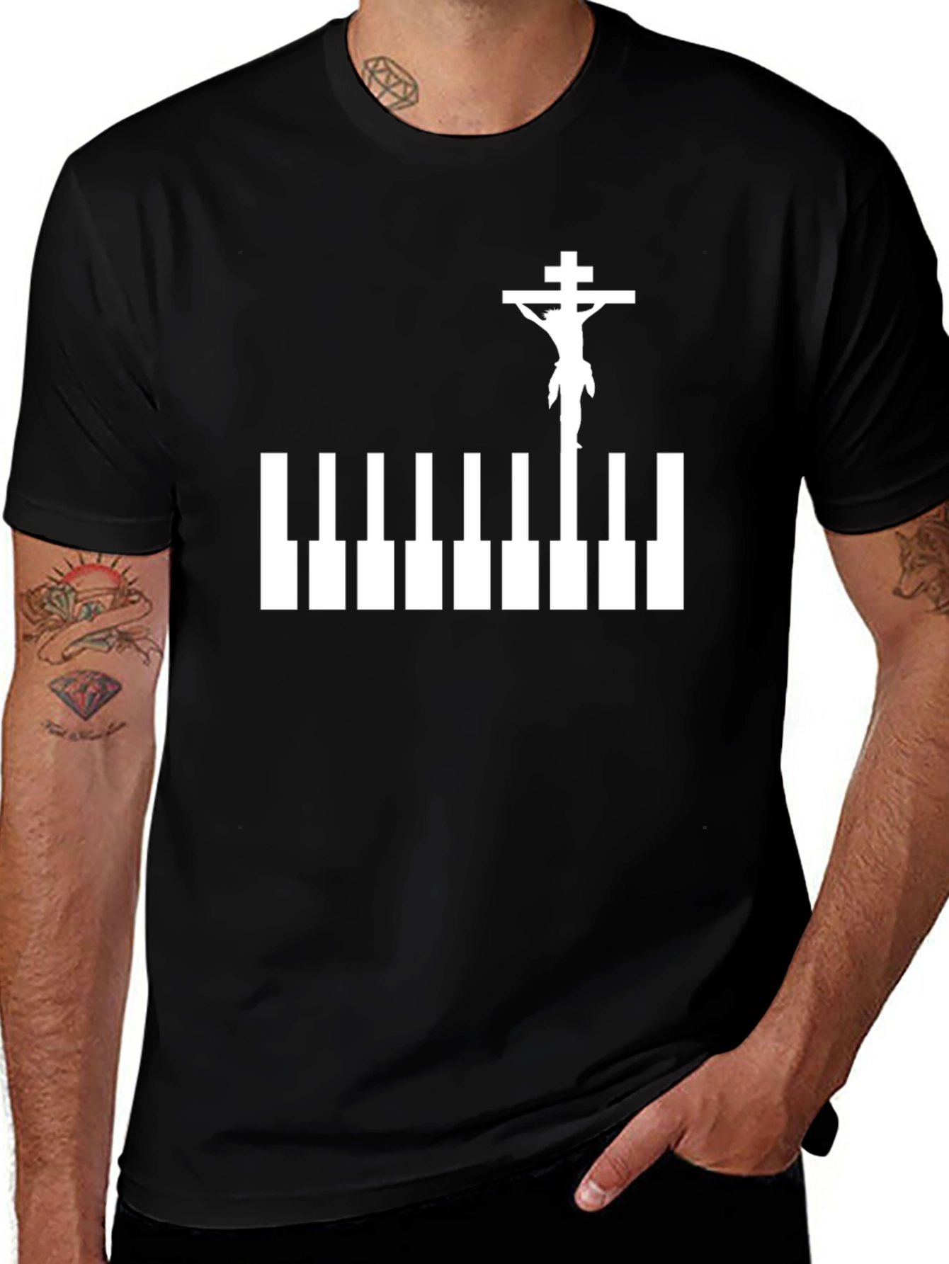 Piano Jesus Graphic Tee