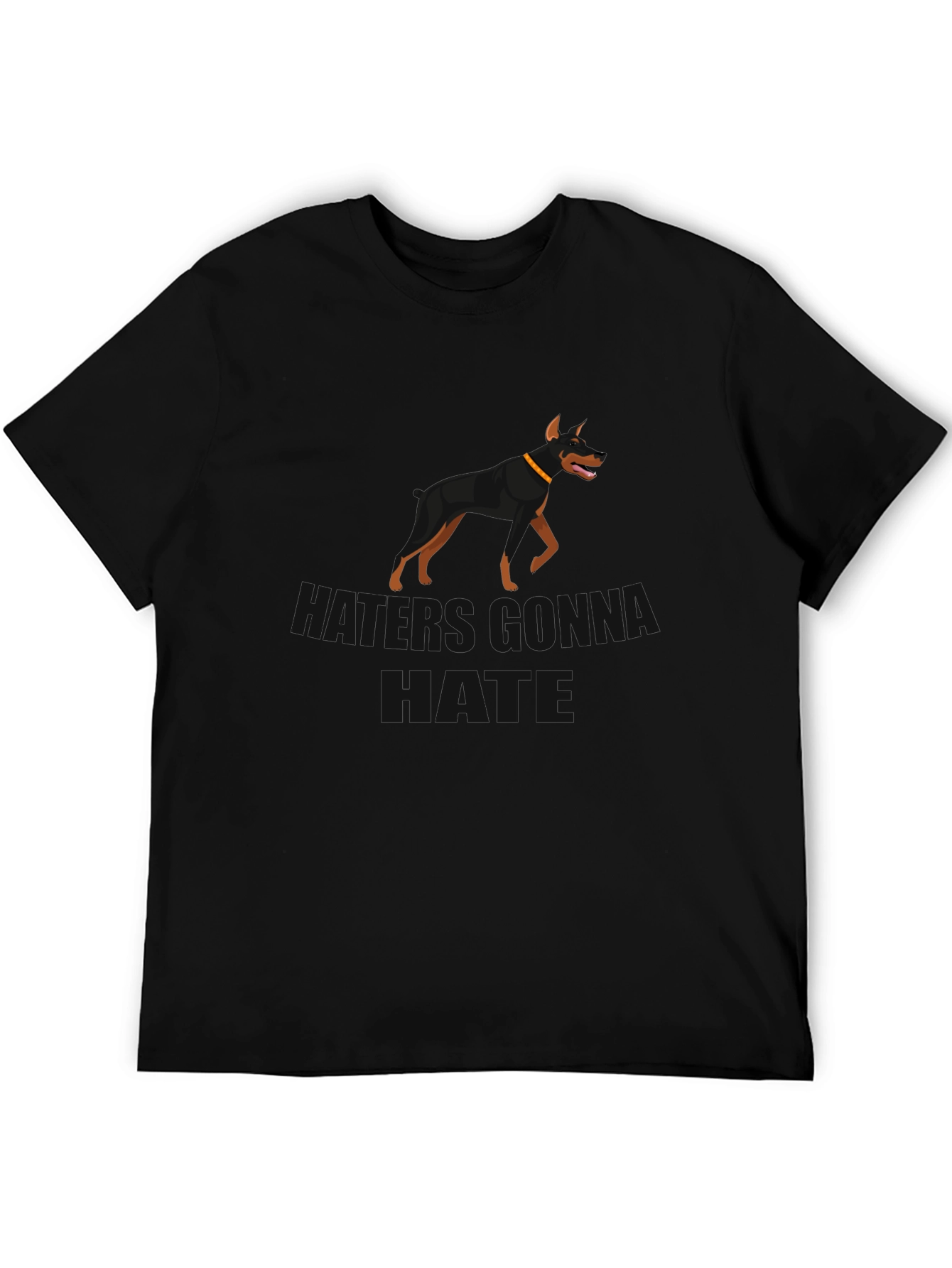Doberman Silhouette Black T-Shirt - Dog Lover Gift