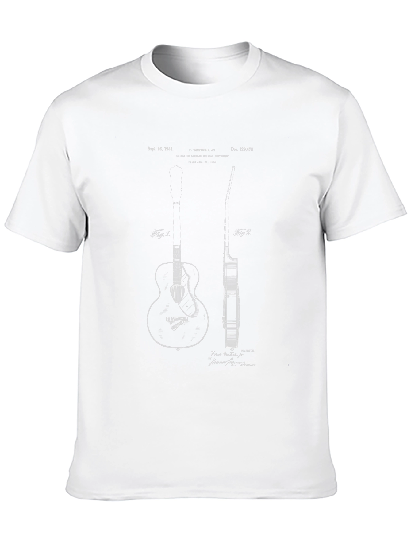 Guitar Blueprint Graphic Tee