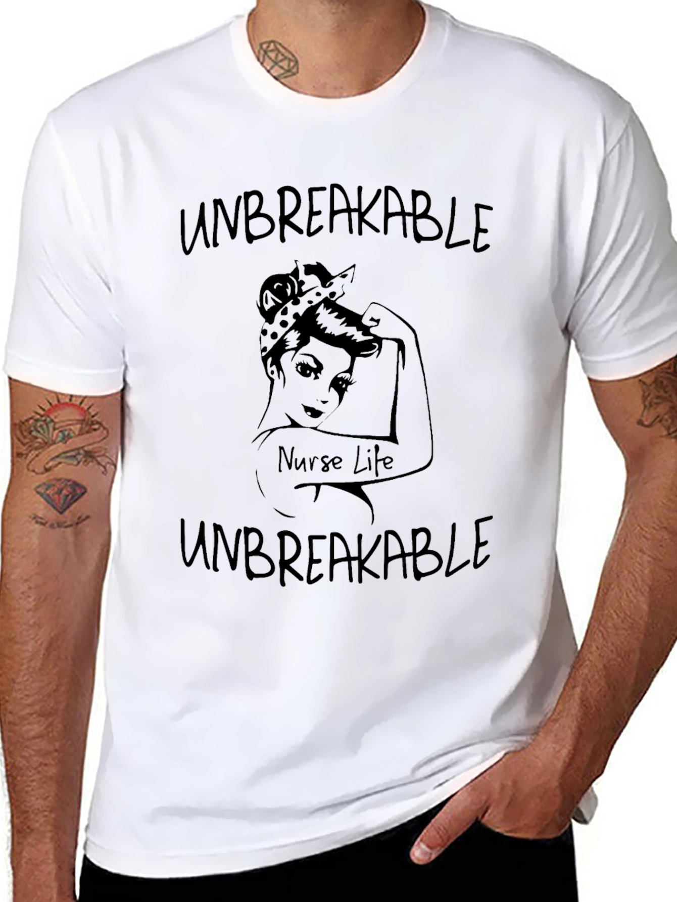 Unbreakable Nurse Life Black T-Shirt