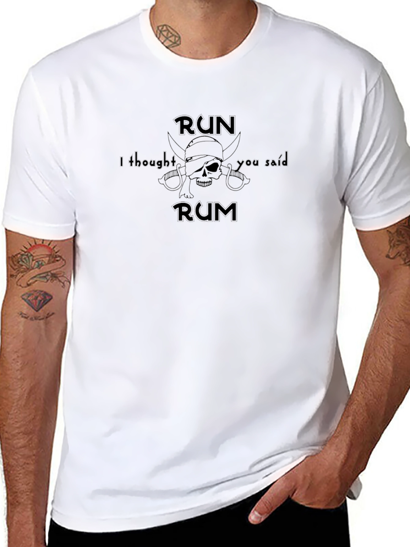 Run Rum T-Shirt - Pirate Skull Graphic Tee