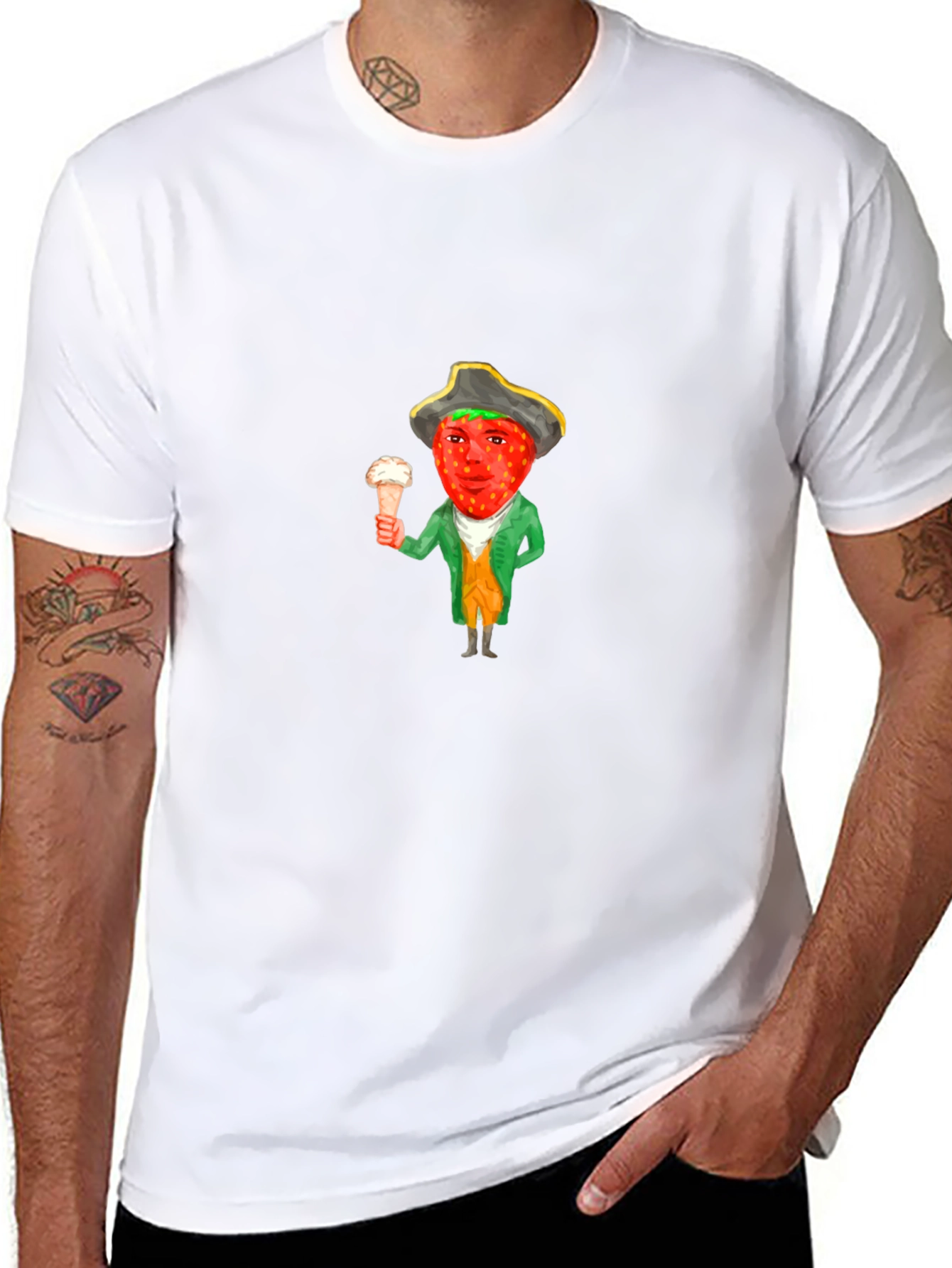 Strawberry Gentleman T-Shirt - Unique Graphic Tee