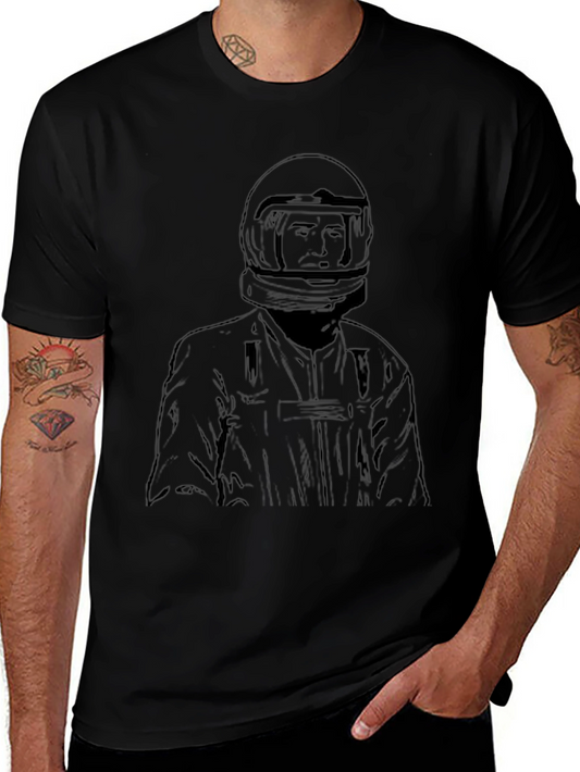 Racer Graphic Tee - Black Cotton T-Shirt