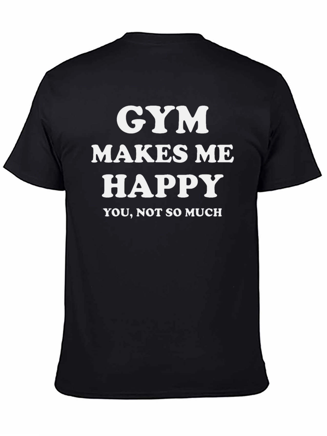 Gym Makes Me Happy Graphic Tee - Black