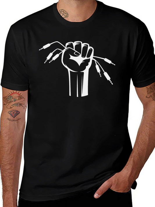 DJ Audio Cable Fist Graphic T-Shirt