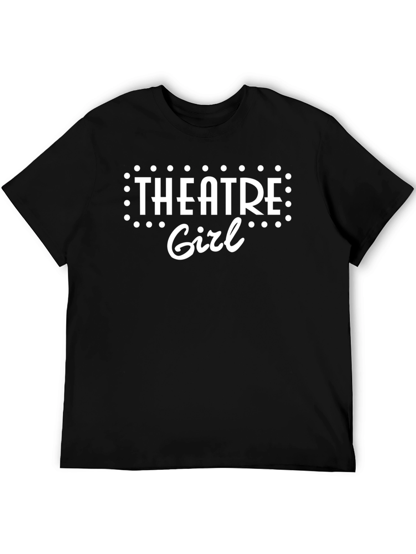 Theatre Girl Graphic T-Shirt - Black Crew Neck Tee