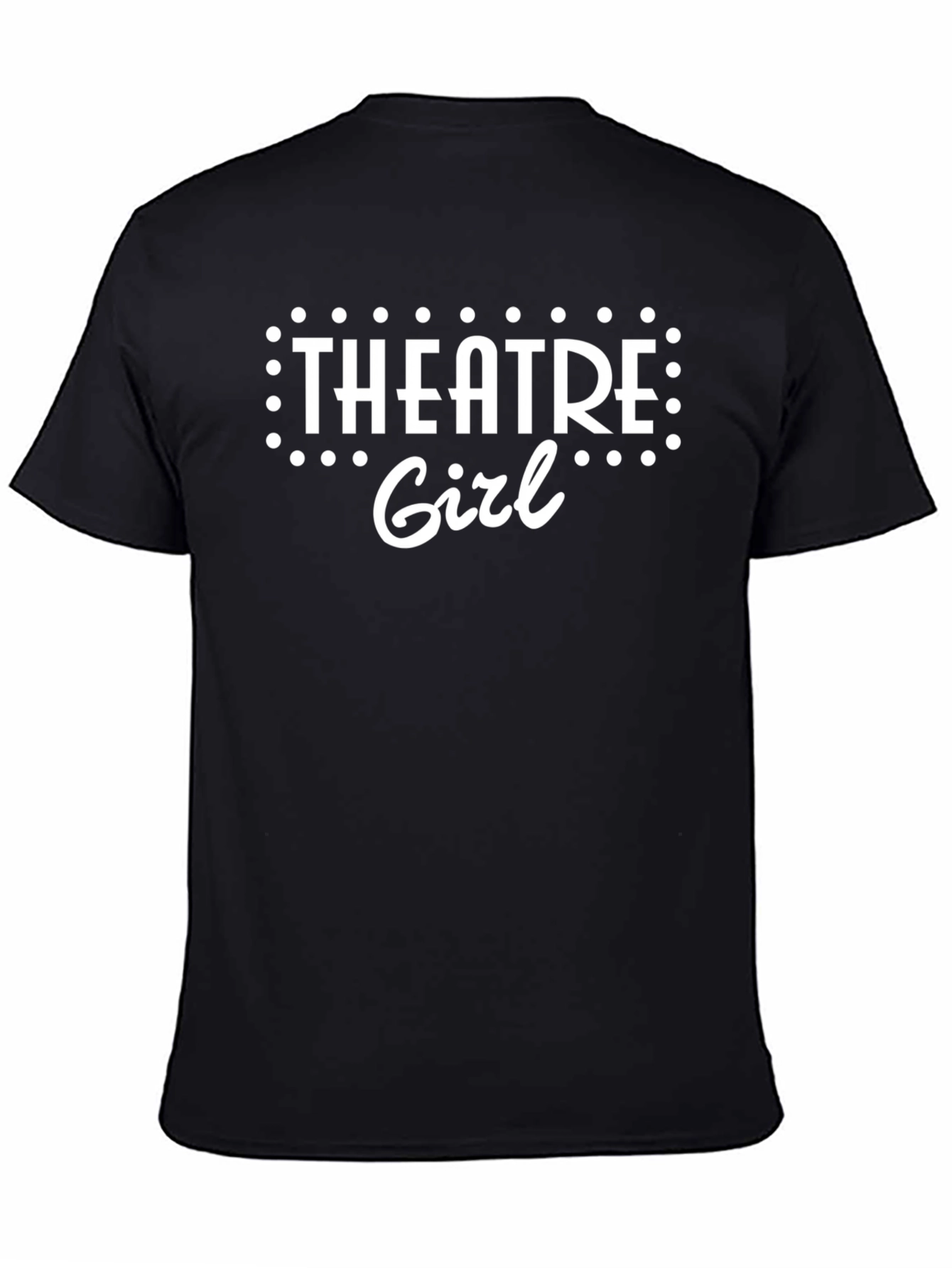 Theatre Girl Graphic T-Shirt - Black Crew Neck Tee