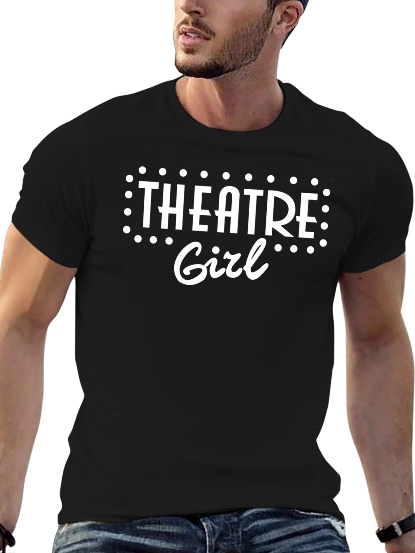 Theatre Girl Graphic T-Shirt - Black Crew Neck Tee