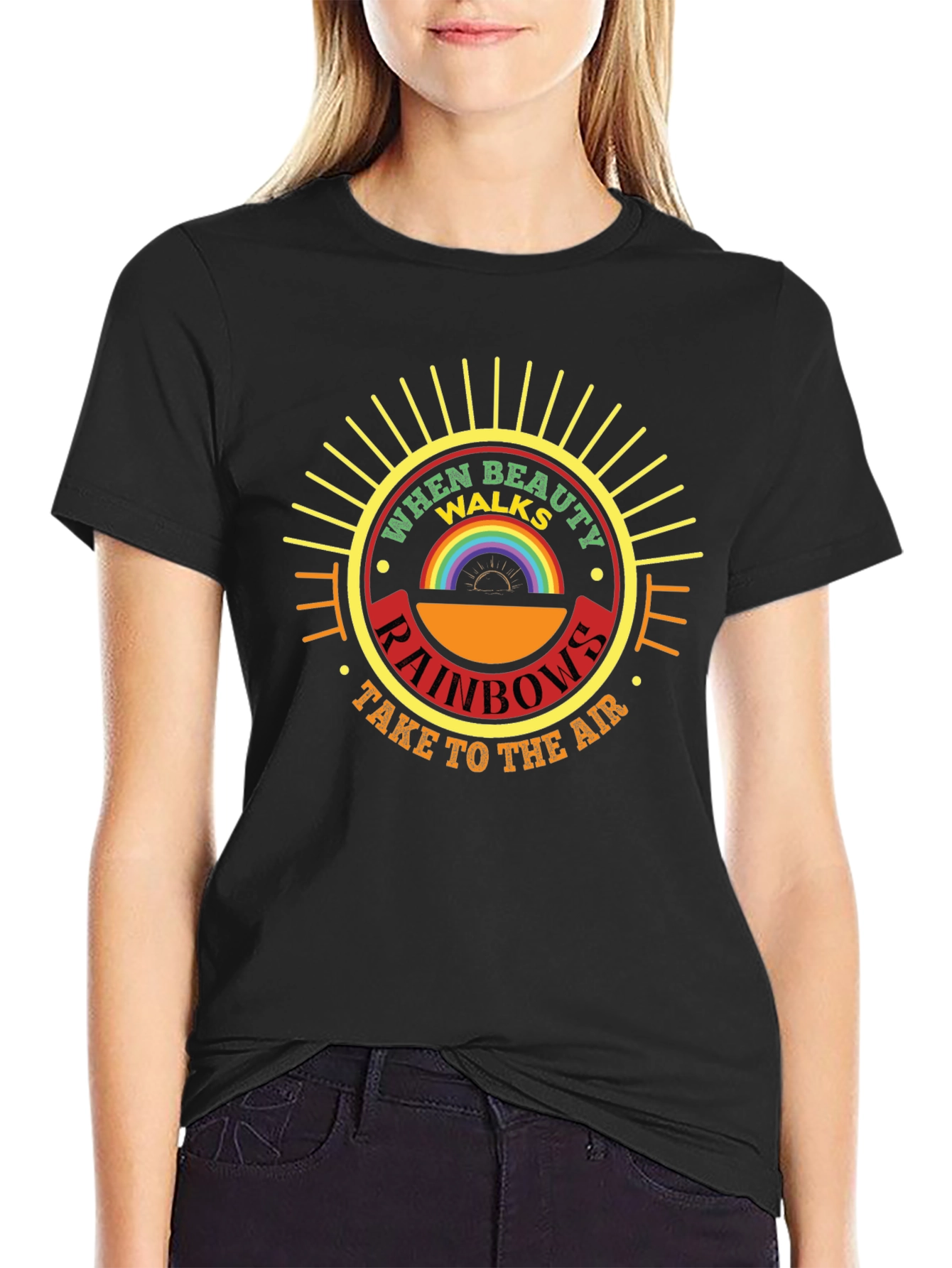 When Beauty Walks Rainbows Graphic T-Shirt
