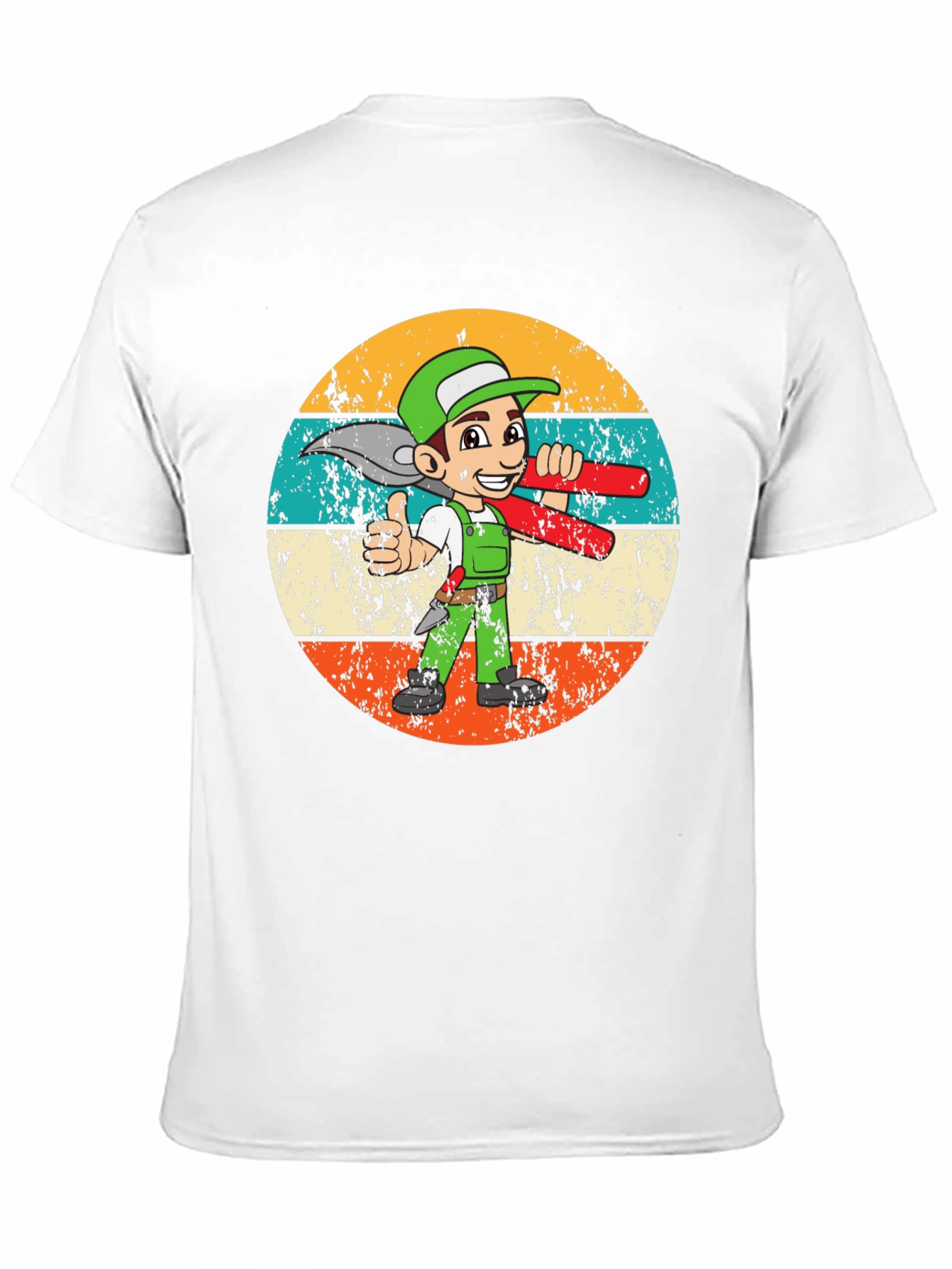 Cartoon Plumber Retro T-Shirt - Black Graphic Tee