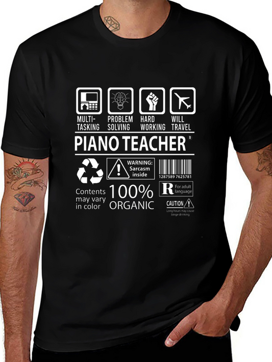Piano Teacher Funny Graphic T-Shirt