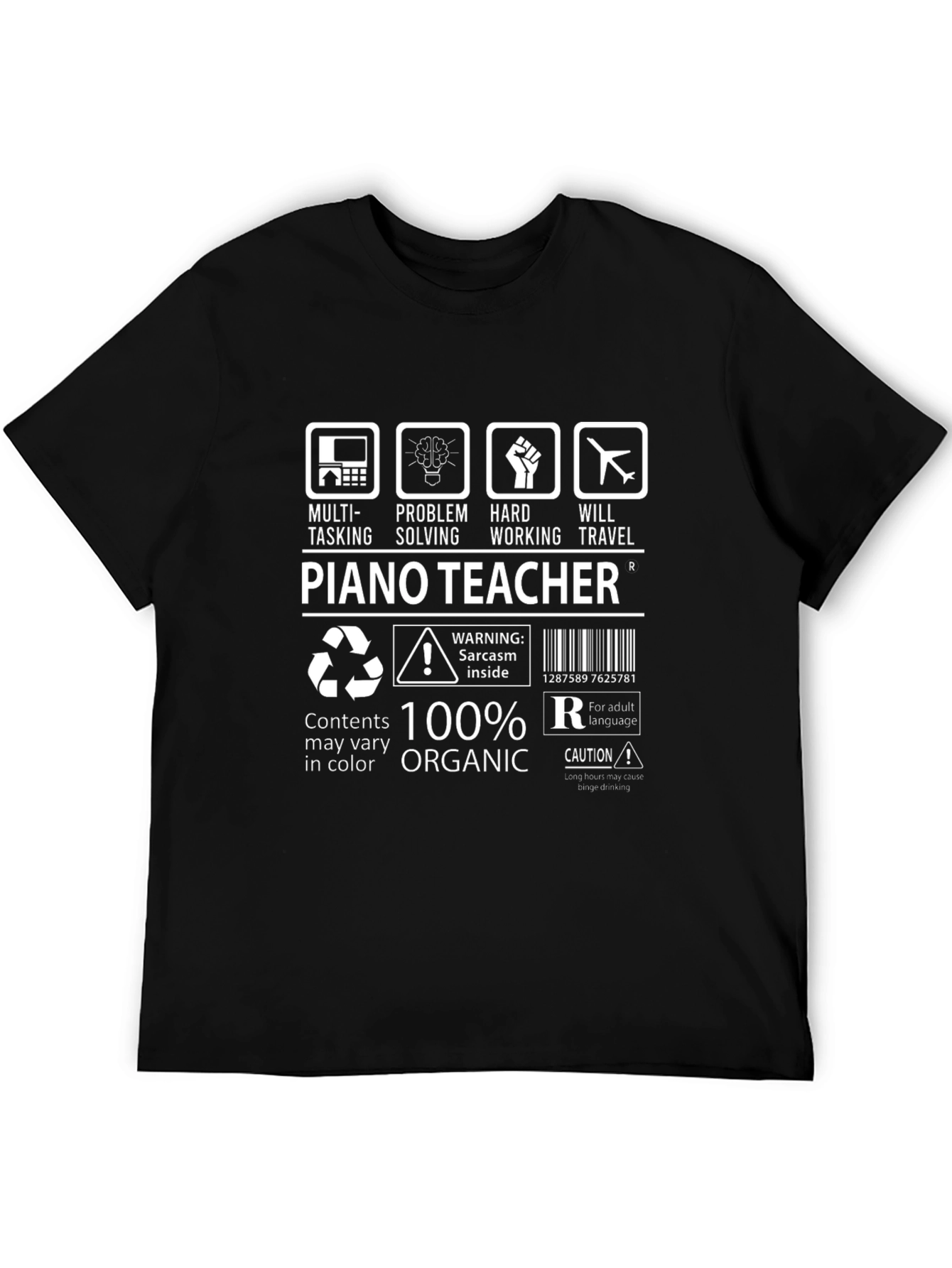 Piano Teacher Funny Graphic T-Shirt
