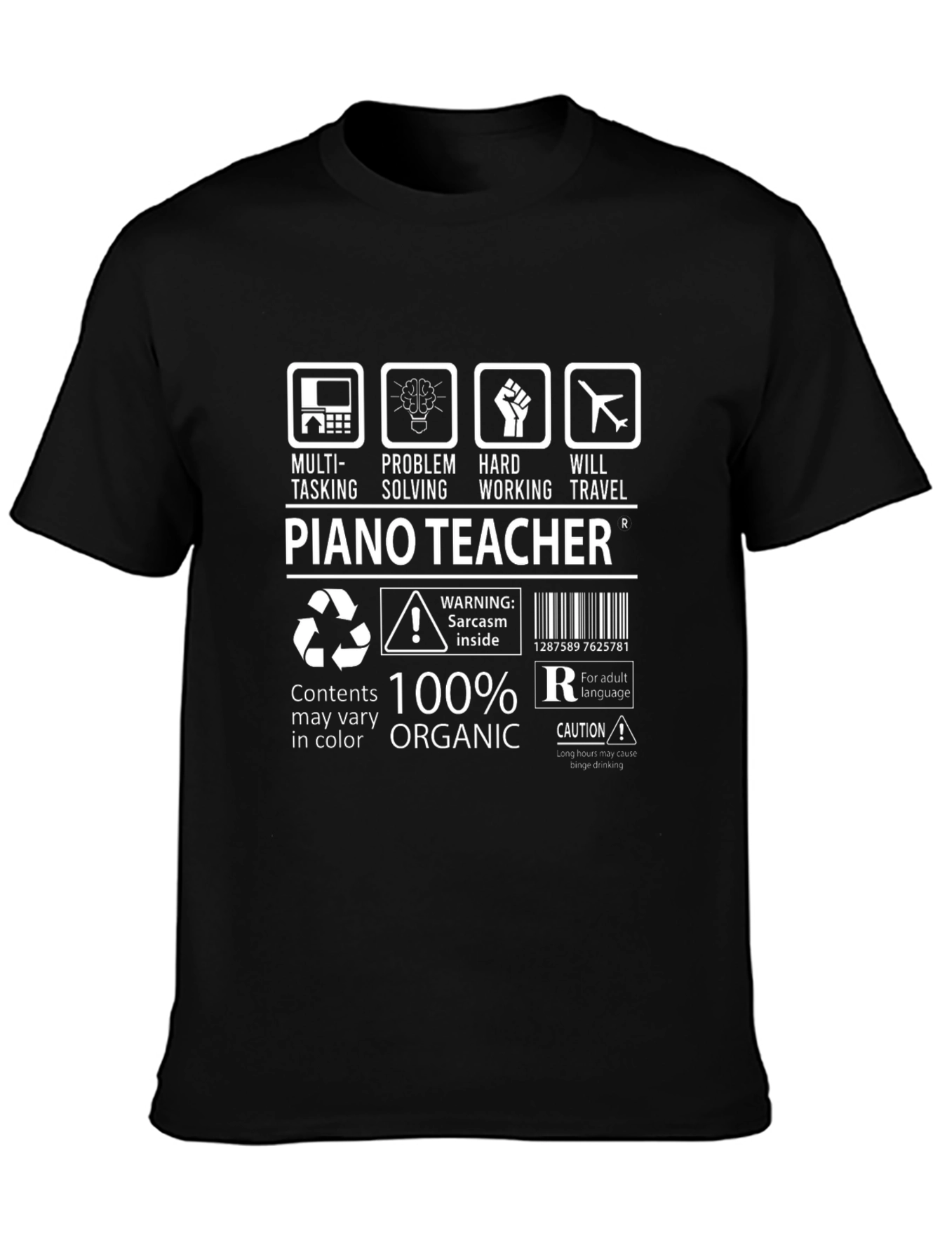 Piano Teacher Funny Graphic T-Shirt