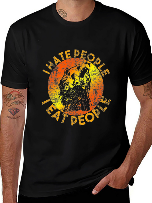 I Hate People Graphic Tee - Sarcastic Bear T-Shirt
