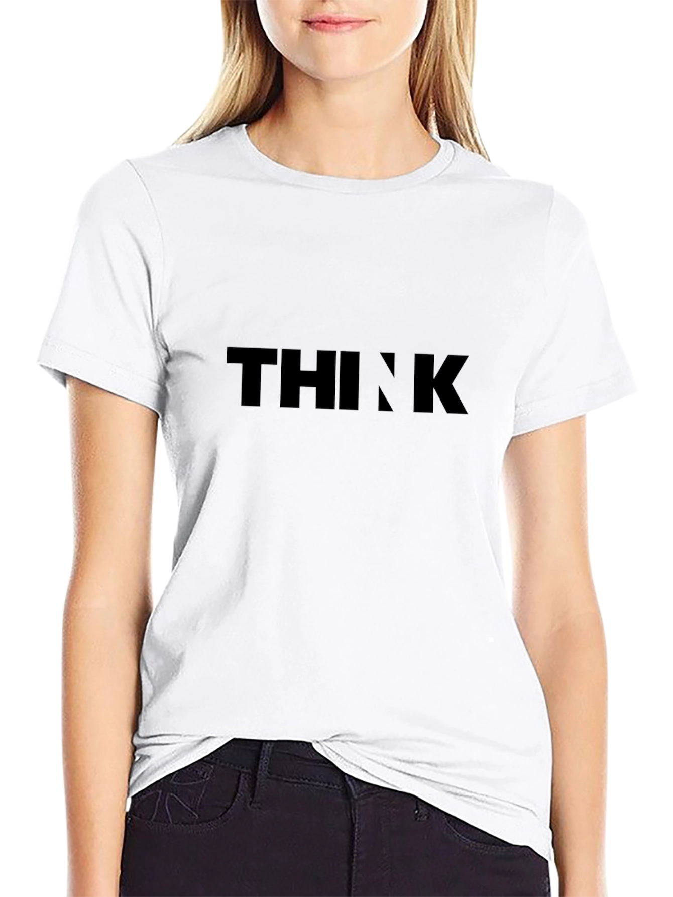 Black THINK Graphic Tee - Mens Casual Shirt