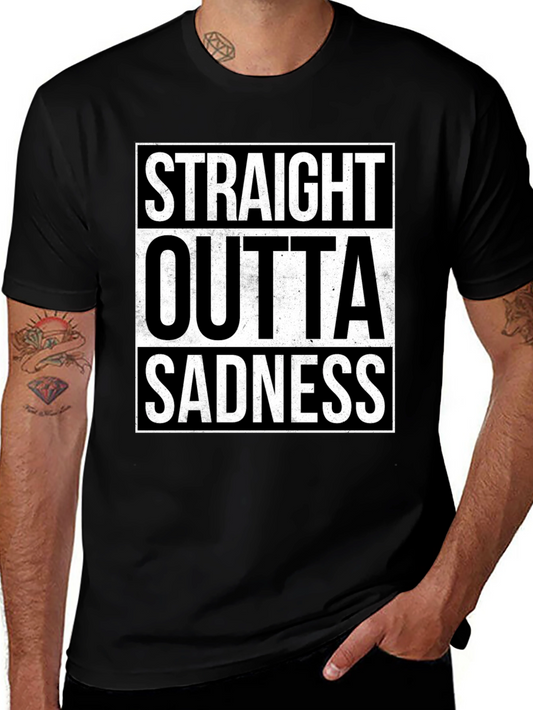 Straight Outta Sadness Graphic Tee - Black