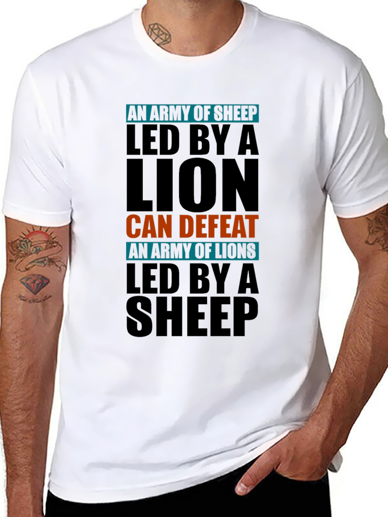 Lion Led Army T-Shirt - Motivational Design