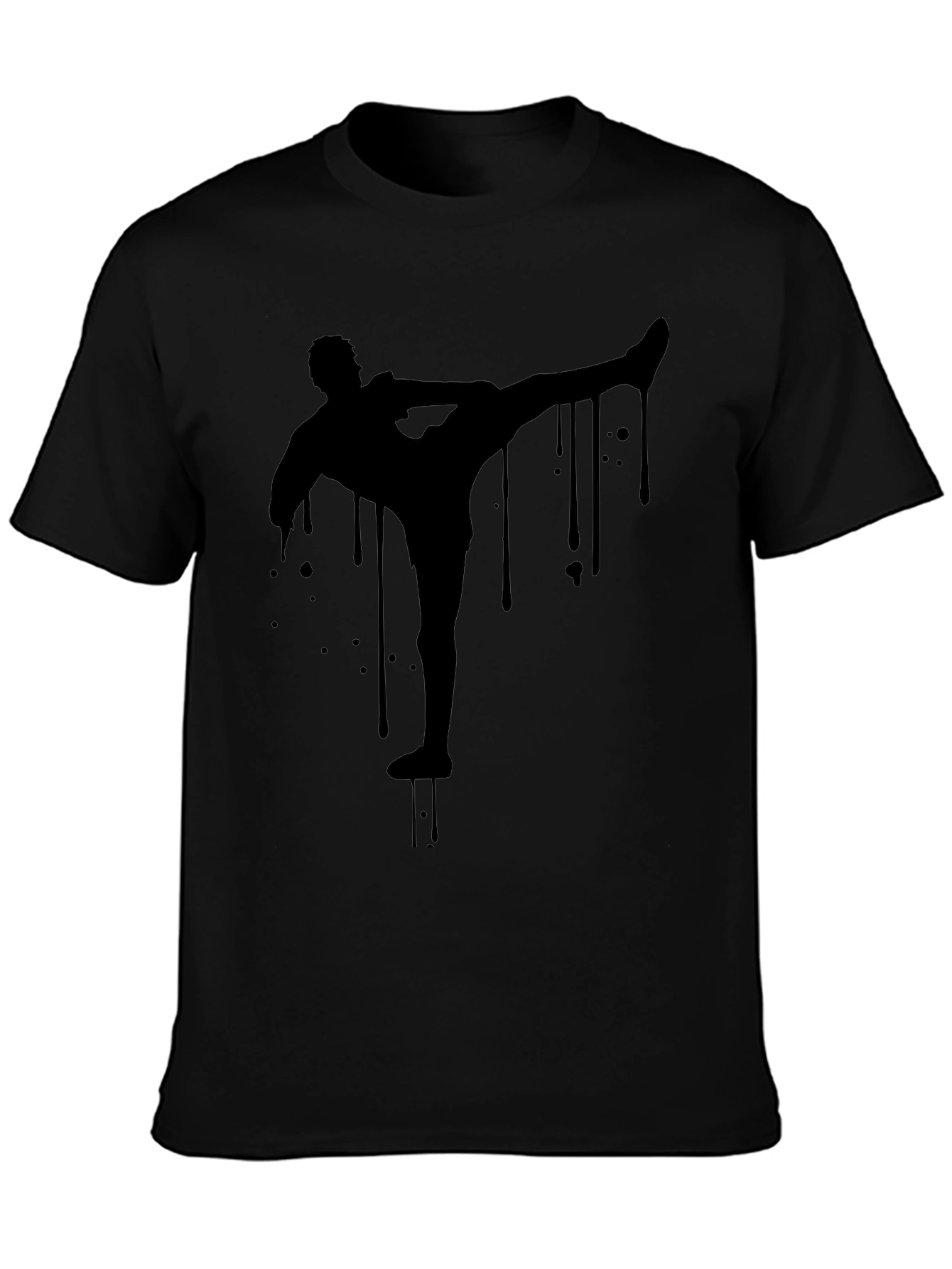 Silhouette Kick Black Tee - Modern Streetwear Style
