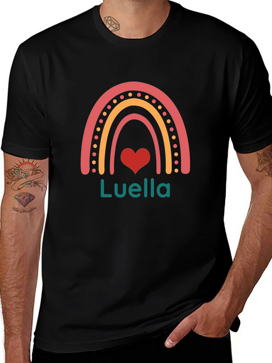 Luella Rainbow Heart Graphic Tee - Black Cotton