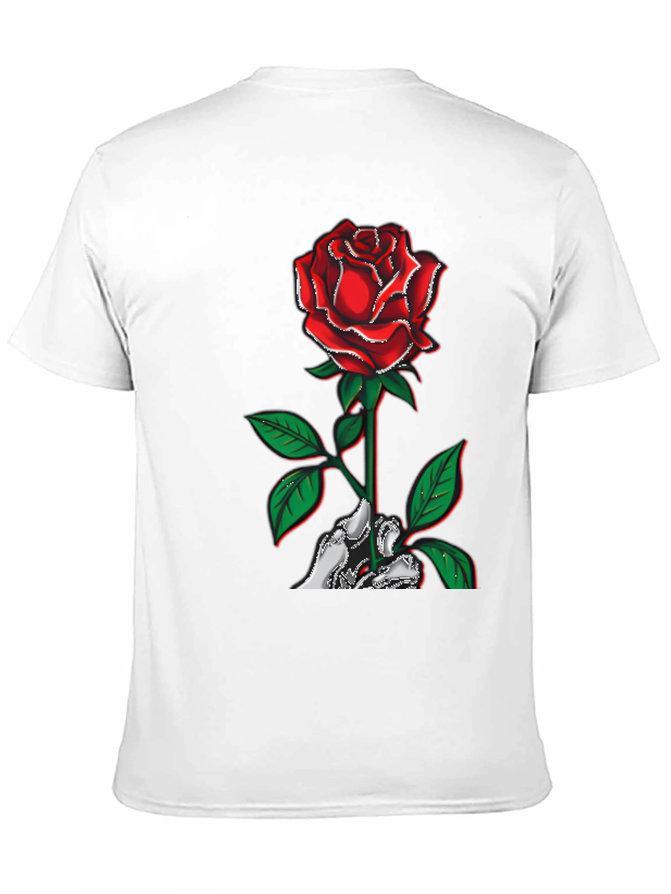 Rose Skeleton Hand Graphic T-Shirt