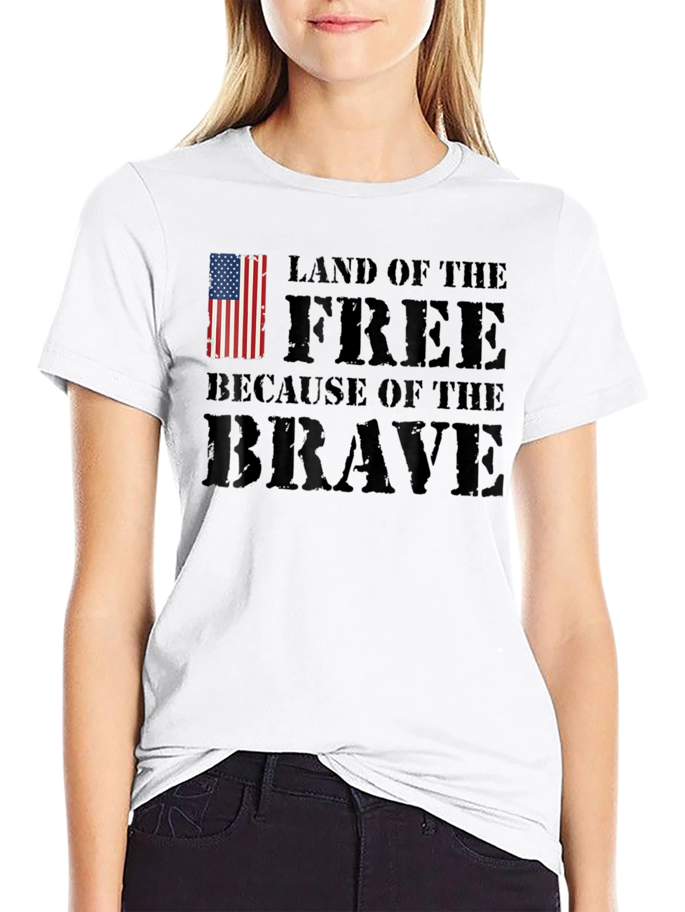 Land of the Free Patriotic Graphic T-Shirt