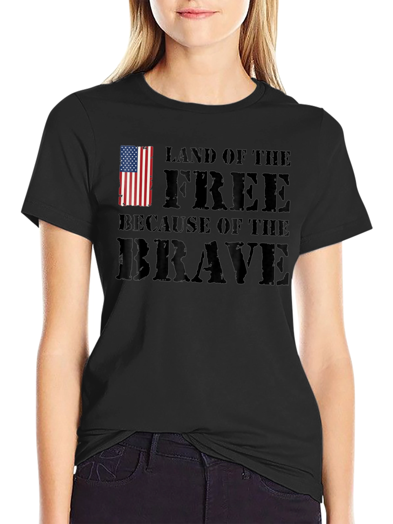 Land of the Free Patriotic Graphic T-Shirt