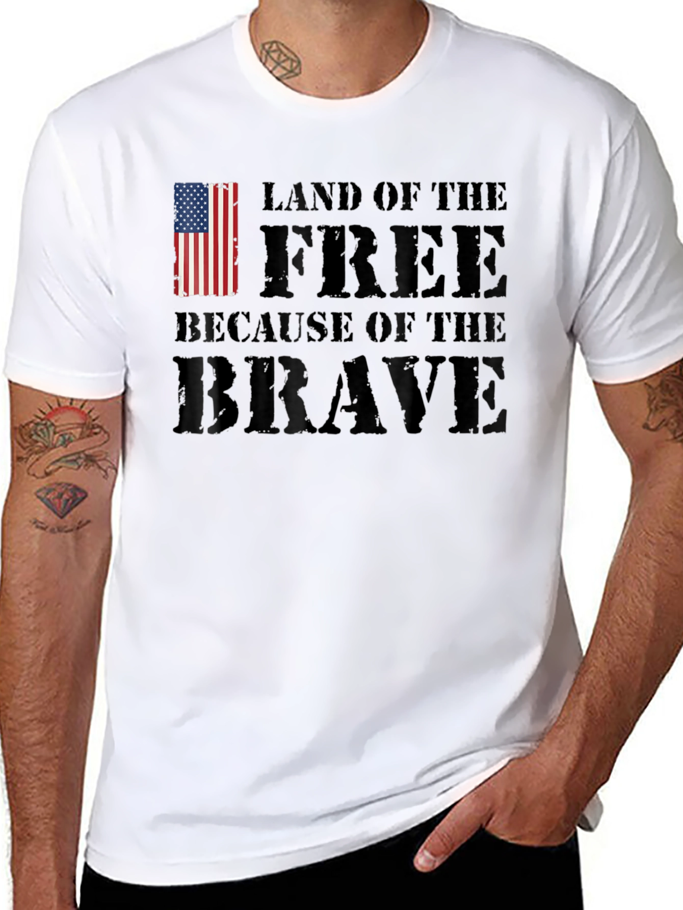 Land of the Free Patriotic Graphic T-Shirt