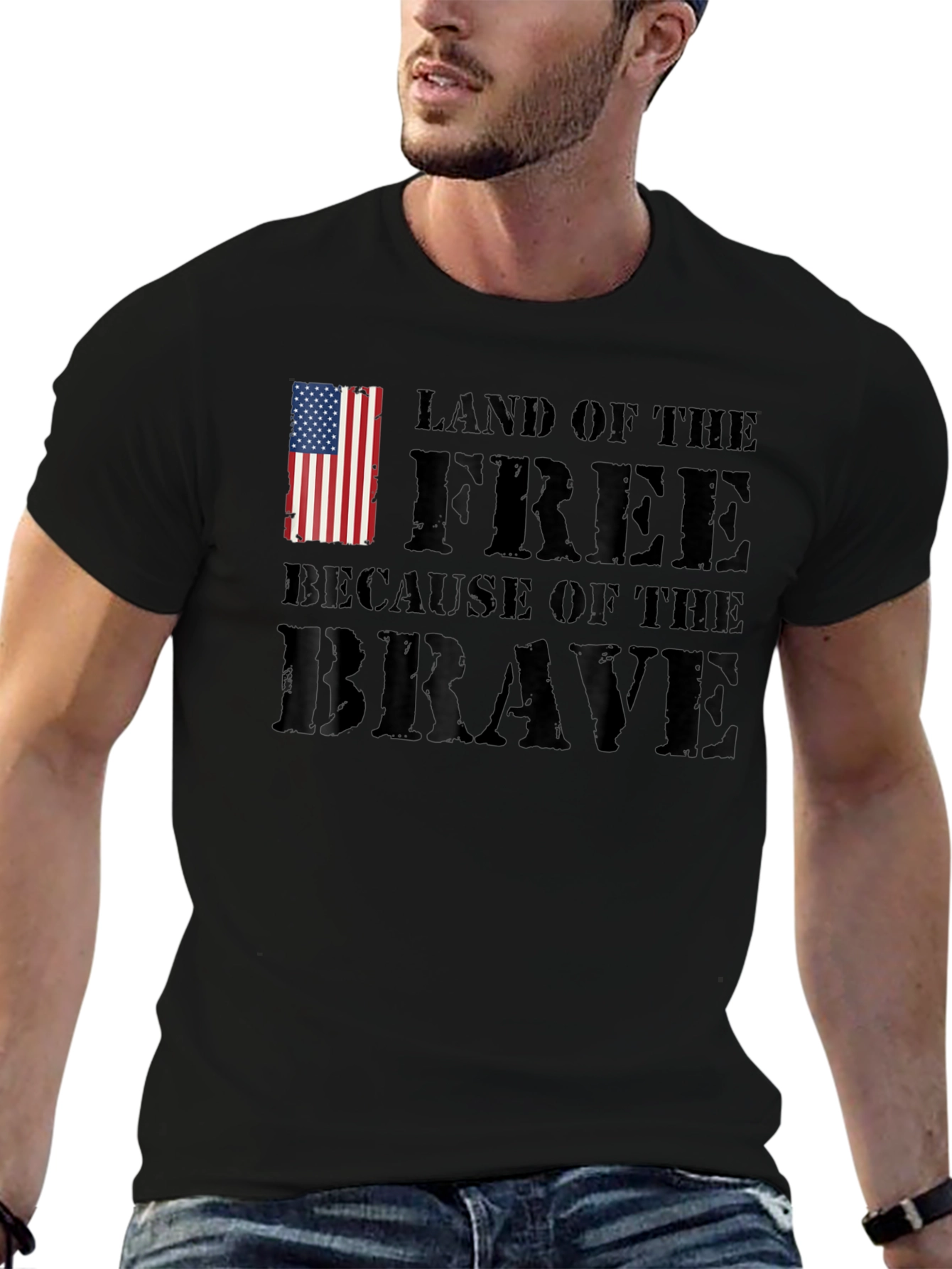 Land of the Free Patriotic Graphic T-Shirt