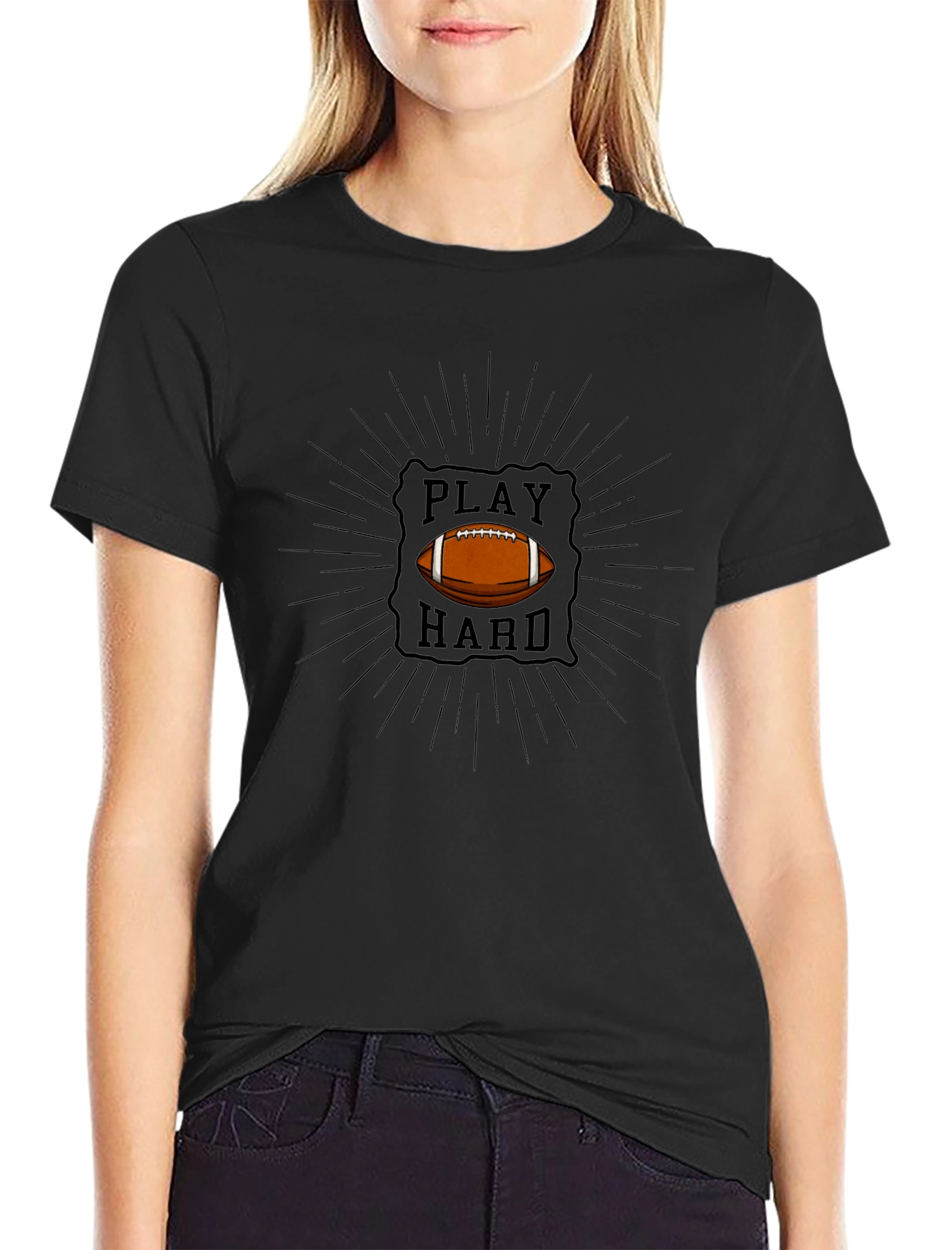 Play Hard Football Graphic T-Shirt