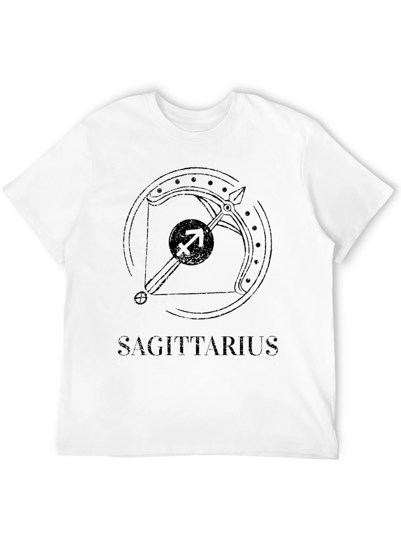 Sagittarius Zodiac Sign Graphic Tee - Black Cotton