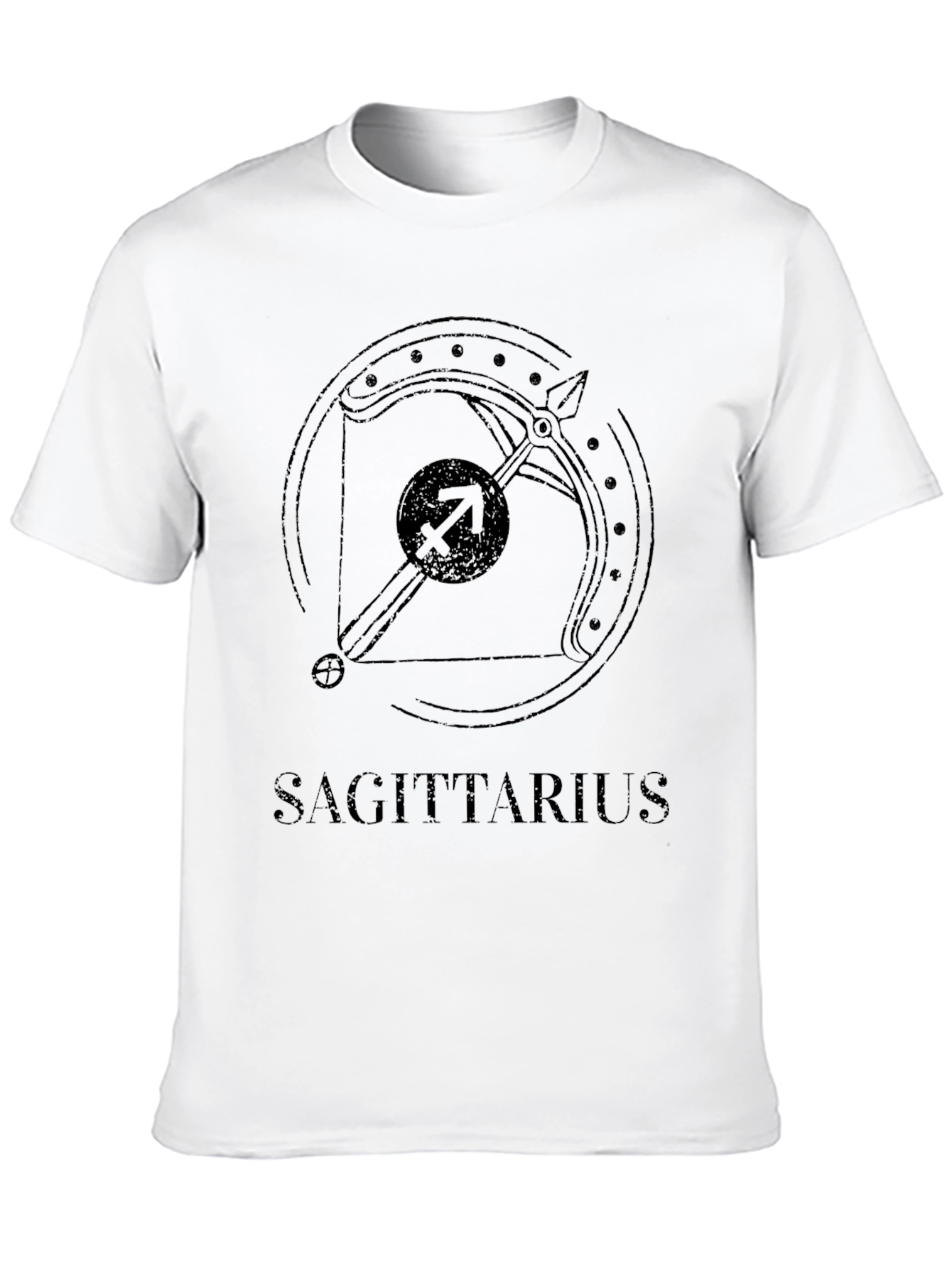Sagittarius Zodiac Sign Graphic Tee - Black Cotton