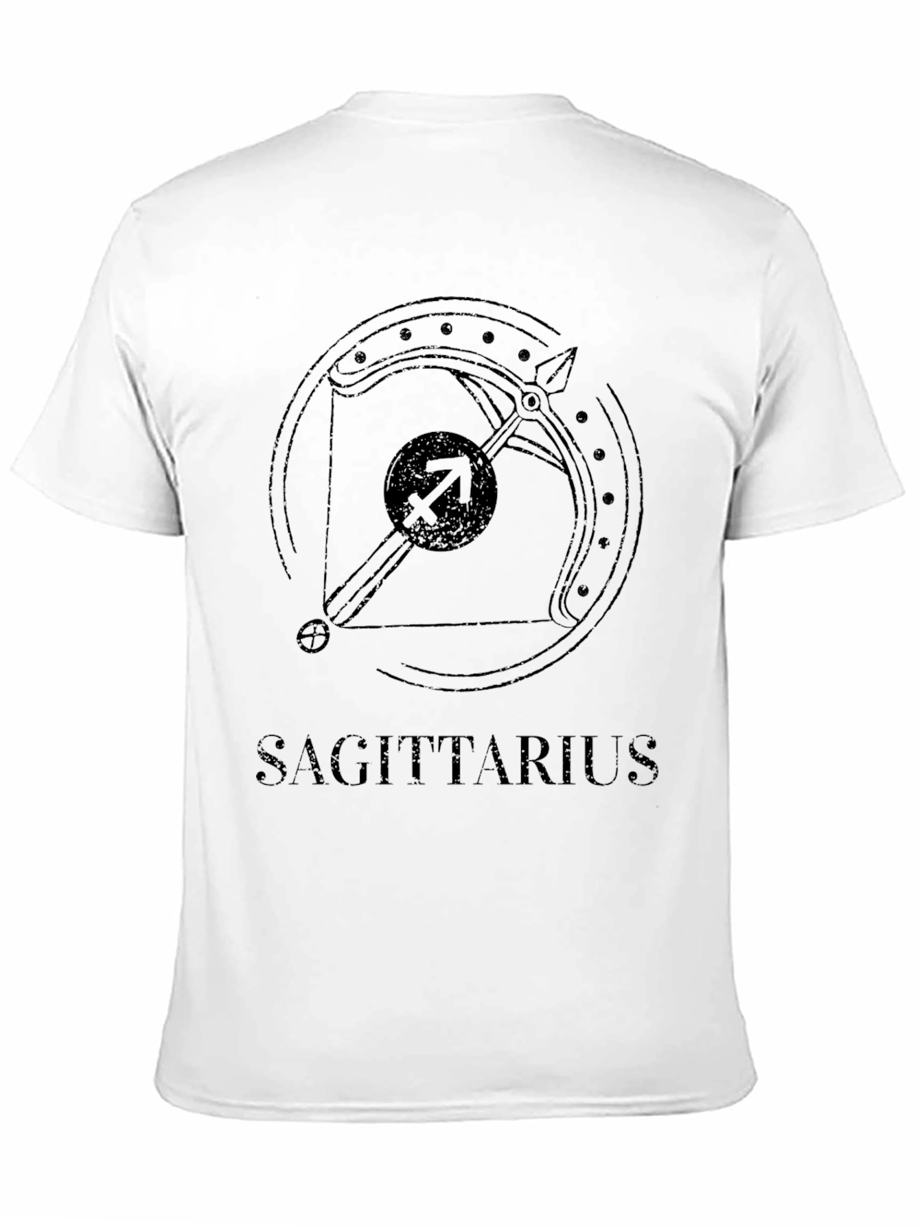 Sagittarius Zodiac Sign Graphic Tee - Black Cotton