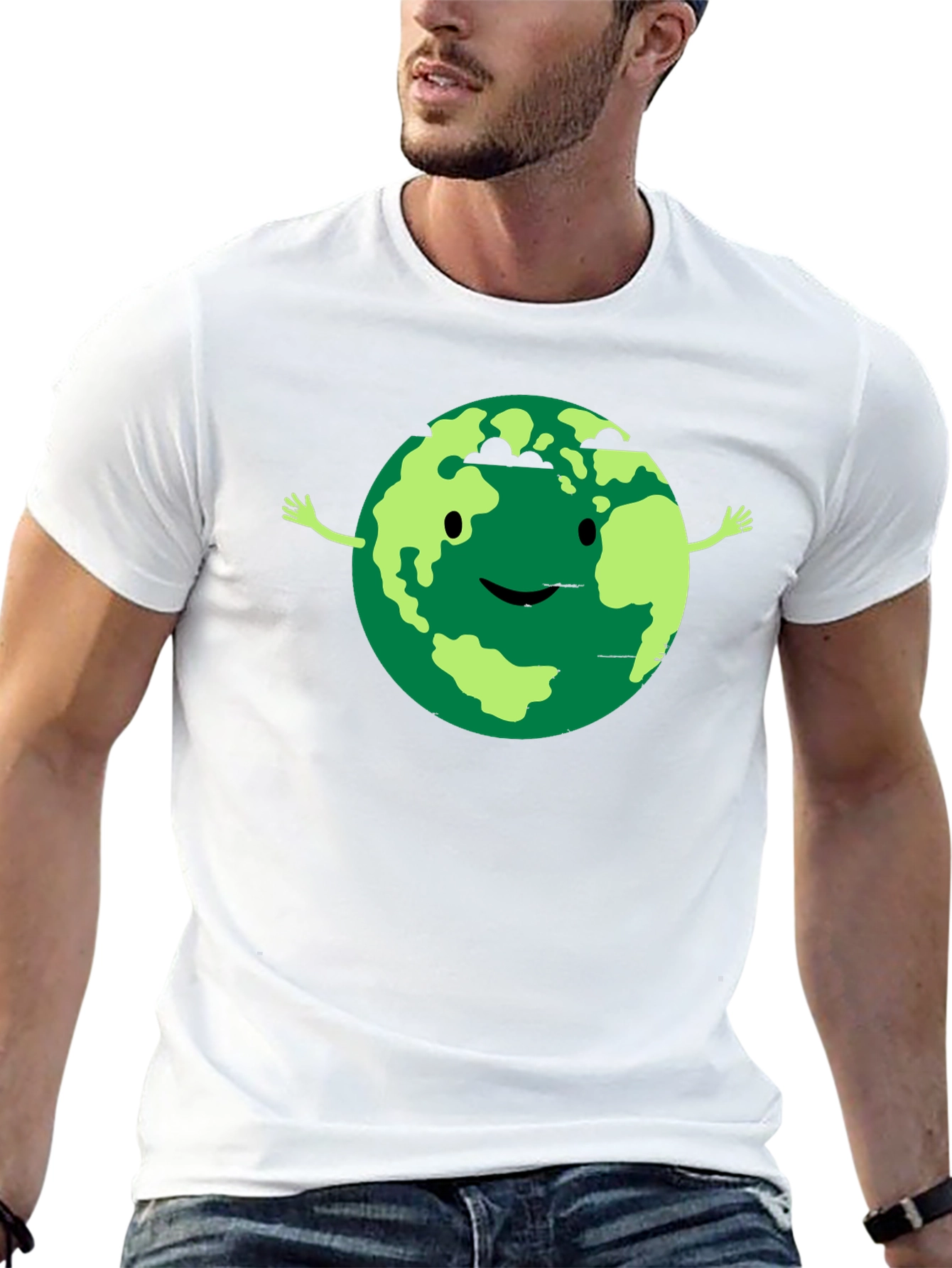 Earth Smiling Graphic T-Shirt