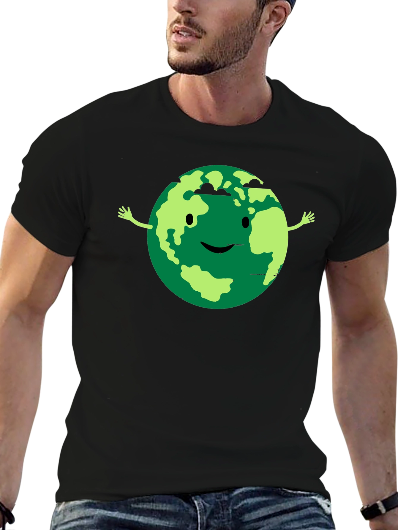 Earth Smiling Graphic T-Shirt