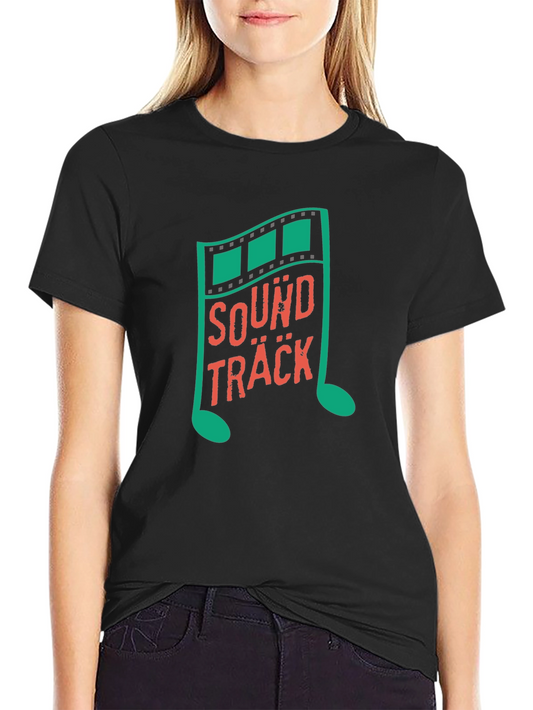 Soundtrack Music Note Graphic Tee - Trendy Black T-Shirt