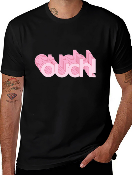 Trendy Ouch! Graphic Black T-Shirt