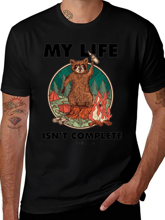 Raccoon Camping Graphic Tee - My Life Isnt Complete