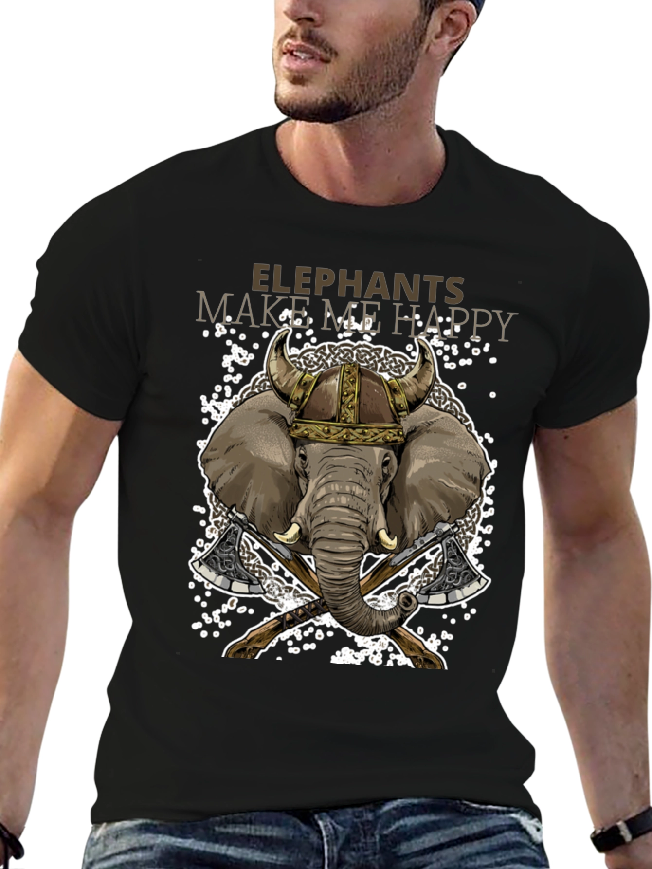 Elephant Viking T-Shirt: Make Me Happy
