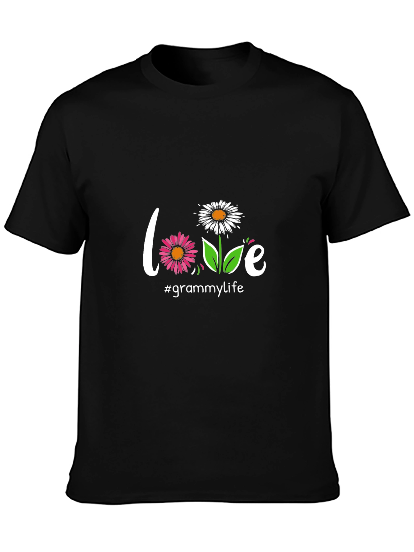 Love Grammy Life Black T-Shirt