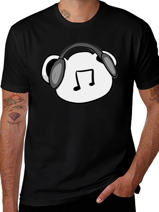 Musical Bear T-Shirt - Black Cotton Blend
