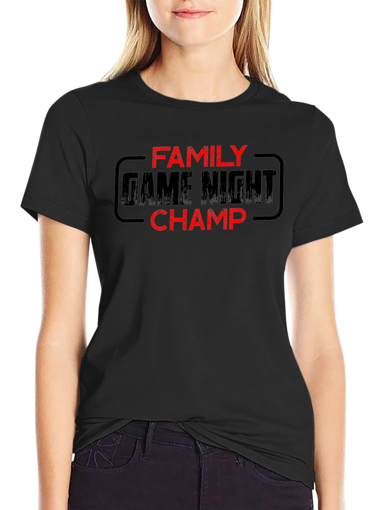 Family Game Night Champ Black T-Shirt