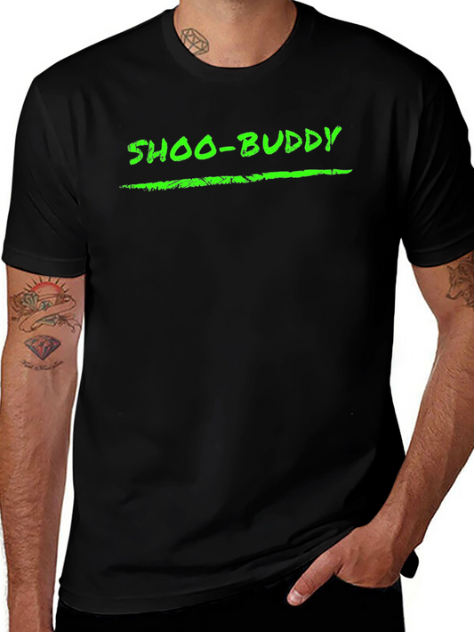 Shoo-Buddy Graphic Tee - Black Cotton Casual T-Shirt