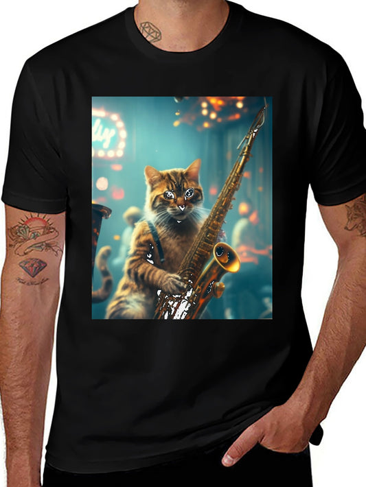 Jazz Cat Saxophone T-Shirt
